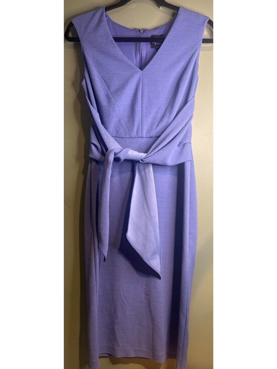 Adrianna Papell Dresses & Skirts - Adrianna Papell Size 4 Lavender Sheath Dress Belted Wedding Guest Cocktail Midi